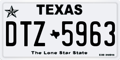 TX license plate DTZ5963