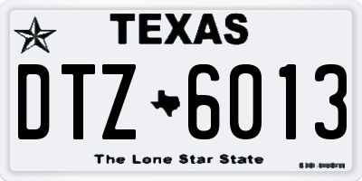 TX license plate DTZ6013