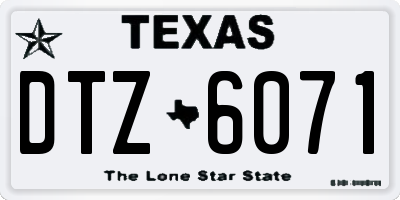 TX license plate DTZ6071