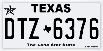TX license plate DTZ6376