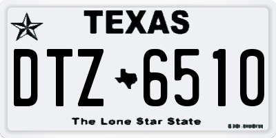 TX license plate DTZ6510