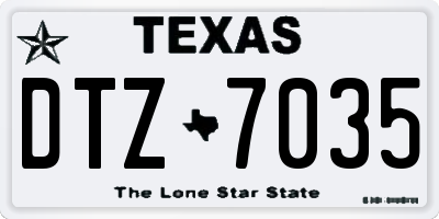 TX license plate DTZ7035