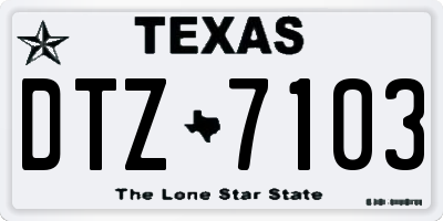 TX license plate DTZ7103