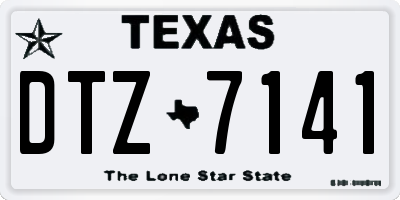 TX license plate DTZ7141