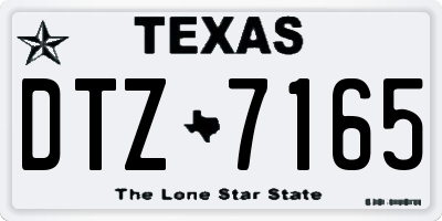 TX license plate DTZ7165