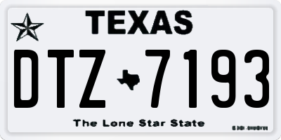 TX license plate DTZ7193