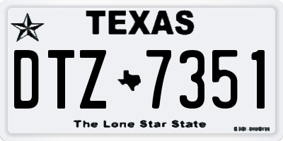 TX license plate DTZ7351