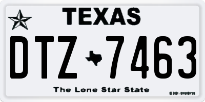 TX license plate DTZ7463