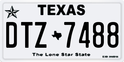 TX license plate DTZ7488