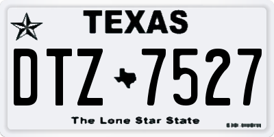 TX license plate DTZ7527