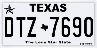 TX license plate DTZ7690
