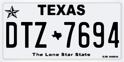 TX license plate DTZ7694