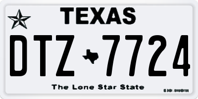 TX license plate DTZ7724