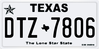 TX license plate DTZ7806