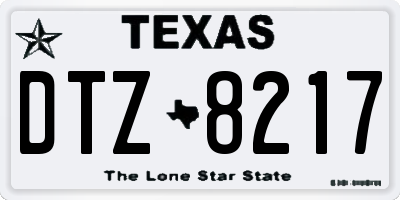 TX license plate DTZ8217