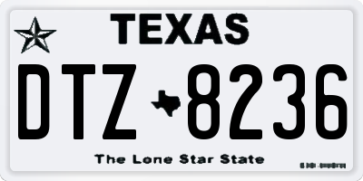 TX license plate DTZ8236