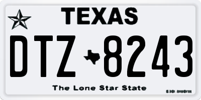 TX license plate DTZ8243