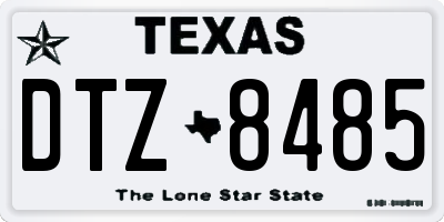 TX license plate DTZ8485