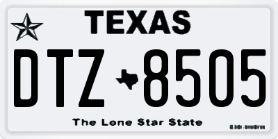 TX license plate DTZ8505