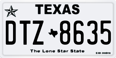 TX license plate DTZ8635