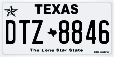 TX license plate DTZ8846