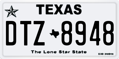 TX license plate DTZ8948