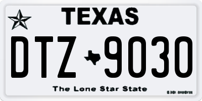 TX license plate DTZ9030
