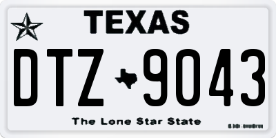 TX license plate DTZ9043
