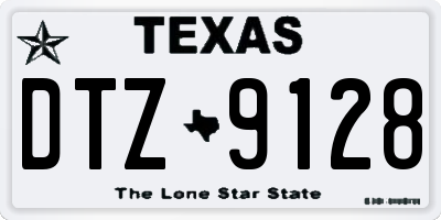 TX license plate DTZ9128
