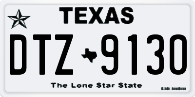 TX license plate DTZ9130
