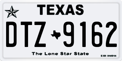 TX license plate DTZ9162