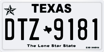TX license plate DTZ9181