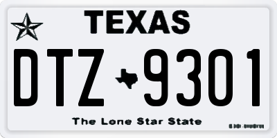 TX license plate DTZ9301