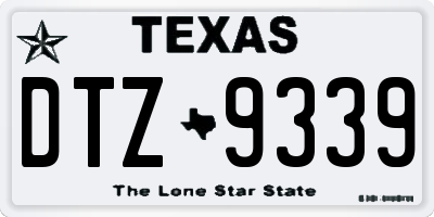 TX license plate DTZ9339