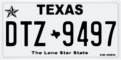 TX license plate DTZ9497
