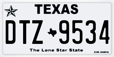 TX license plate DTZ9534