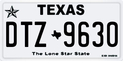 TX license plate DTZ9630