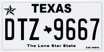 TX license plate DTZ9667