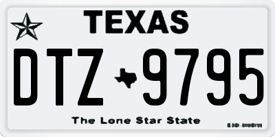 TX license plate DTZ9795