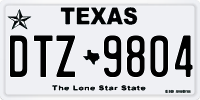 TX license plate DTZ9804