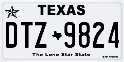 TX license plate DTZ9824