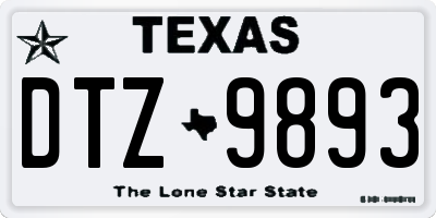 TX license plate DTZ9893