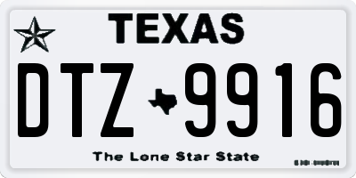 TX license plate DTZ9916