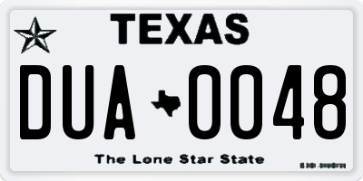 TX license plate DUA0048