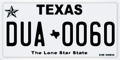 TX license plate DUA0060