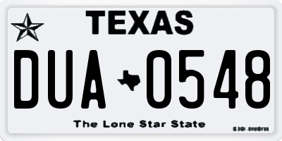 TX license plate DUA0548