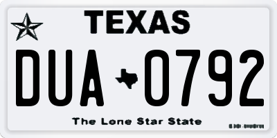 TX license plate DUA0792