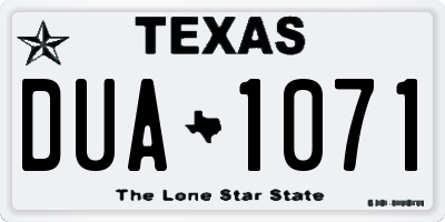 TX license plate DUA1071