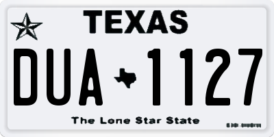 TX license plate DUA1127