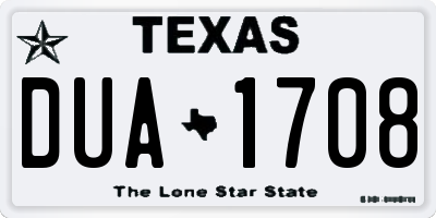 TX license plate DUA1708